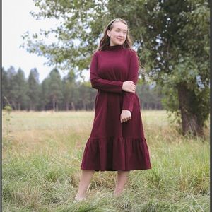 LIKE NEW! Dainty Jewells Meet Me on Monroe Dress in Burgundy